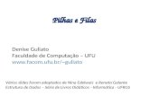 Pilhas e Filas Denise Guliato Faculdade de Computação – UFU guliato Vários slides foram adaptados de Nina Edelwais e Renata Galante Estrutura.