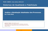 -- 1 -- FEUP | MIEEC | Ano letivo 2011/12 Sistemas de Qualidade e Fiabilidade Análise e Modelação detalhadas dos Processos (v1, 4 mar 2012) José A. Faria,