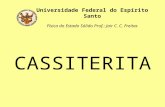 Universidade Federal do Espírito Santo Física do Estado Sólido Prof.: Jair C. C. Freitas CASSITERITA.