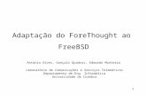 1 Adaptação do ForeThought ao FreeBSD António Alves, Gonçalo Quadros, Edmundo Monteiro Laboratório de Comunicações e Serviços Telemáticos Departamento.