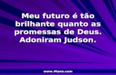 Pr. Marcelo Augusto de Carvalho 1 Meu futuro é tão brilhante quanto as promessas de Deus. Adoniram Judson. .
