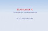 Economia A Turma: ADM 2º semestre noturno PUC-Campinas 2011.