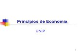 1 Princípios de Economia UNIP. 2 1 – Introdução à Economia 2 – Demanda, Oferta e Equilíbrio de Mercado 3 – Elasticidades 4 – Produção 5 – Custos de Produção.