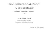 O MUNDO GLOBALIZADO A desigualdade Disciplina : Economia e Negócios (11) NEOLIBERALISMO Impactos e Tendências Alexandre de Freitas Barbosa. Professor Ms.