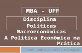 MBA - UFF Prof. Antonio Carlos Assumpção A Política Econômica na Prática Disciplina Políticas Macroeconômicas.