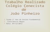Turma 2° Ano do Ensino Fundamental Consciência Negra Data: 07/12/2012 Trabalho Realizado Colégio Cenecista de João Pinheiro.