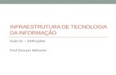 INFRAESTRUTURA DE TECNOLOGIA DA INFORMAÇÃO Aula 01 – Definições Prof Diovani Milhorim.