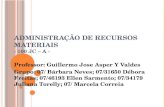 A DMINISTRAÇÃO DE R ECURSOS M ATERIAIS - 100 JC – A - Professor: Guillermo Jose Asper Y Valdes Grupo: 07/ Bárbara Neves; 07/31650 Débora Freitas; 07/46193.
