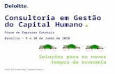 Consultoria em Gestão do Capital Humano. Fórum de Empresas Estatais Brasília – 9 e 10 de Junho de 2010 Soluções para os novos tempos da economia.