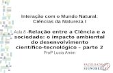 Interação com o Mundo Natural: Ciências da Natureza I Aula 8 - Relação entre a Ciência e a sociedade: o impacto ambiental do desenvolvimento científico-tecnológico.