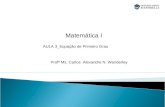 . Matemática I Profª Ms. Carlos Alexandre N. Wanderley AULA 3_Equação de Primeiro Grau.