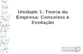 Unidade 1- Teoria da Empresa: Conceitos e Evolução.
