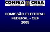 COMISSÃO ELEITORAL FEDERAL - CEF 2005. Quem é o eleitor? O ELEITOR É o profissional registrado e em dia com as obrigações perante o Sistema Confea/Crea.
