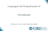 Linguagem de Programação IV Introdução Professor: M.Sc. Carlos Oberdan Rolim.