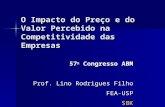 O Impacto do Preço e do Valor Percebido na Competitividade das Empresas 57 o Congresso ABM Prof. Lino Rodrigues Filho FEA-USPSBKlinok@uol.com.br.