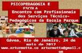 PSICOPEDAGOGIA E ESCOLA Encontro com Profissionais dos Serviços Técnico-Pedagógicos da Escola Parque Gávea, Rio de Janeiro, 24 de maio de 2012 arturmotta@gmail.com.