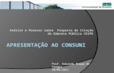 Análise e Parecer sobre Proposta de Criação da Empresa Pública CESPE Prof. Eduardo Raupp de Vargas 20/05/2011.