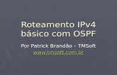 Roteamento IPv4 básico com OSPF Por Patrick Brandão – TMSoft .
