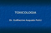 TOXICOLOGIA Dr. Guilherme Augusto Pulici. Um termo muito usado na área de farmacologia para definir qualquer substância estranha ao organismo é o agente.
