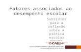 Fatores associados ao desempenho escolar Subsídios para a reflexão sobre a prática escolar Palestrante: Tulio Silva de Paula.