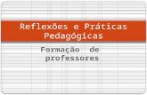 Formação de professores Reflexões e Práticas Pedagógicas.