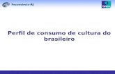 Perfil de consumo de cultura do brasileiro. 1000 entrevistas nacionais domiciliares; Foram selecionadas 70 cidades, o que inclui 9 regiões metropolitanas;