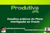 Desafios práticos do Plone Interligação ao Oracle pablo@produtivati.com.brherson@produtivati.com.br.