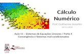 Cálculo Numérico Prof. Guilherme Amorim 26/11/2013 Aula 11 – Sistemas de Equações Lineares / Parte 4 Convergência e Sistemas mal-condicionados.
