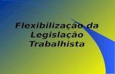 Flexibilização da Legislação Trabalhista. FONTES DO DIREITO DO TRABALHO CONSTITUIÇÃO FEDERAL CLT LEGISLAÇÃO ORDINÁRIA.
