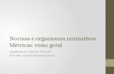 Normas e organismos normativos Métricas: visão geral Qualidade de Software (2011.0) Prof. Me. José Ricardo Mello Viana.