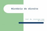 História do direito Prof. Ms. Cristiano Lima da Silva.