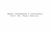 BREVE INTRODUÇÃO A SOCIOLOGIA Prof. Ms. Paulo Venício.