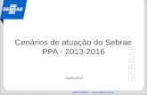 0800 570 0800 /  SEBRAE Cenários de atuação do Sebrae PPA - 2013-2016 Junho/2012.