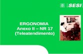 SÉRIE SAÚDE E QUALIDADE DE VIDA Ergonomia Anexo II - NR 17 ERGONOMIA Anexo II – NR 17 (Teleatendimento)