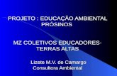 PROJETO : EDUCAÇÃO AMBIENTAL PRÓSINOS MZ COLETIVOS EDUCADORES- TERRAS ALTAS Lizete M.V. de Camargo Consultora Ambiental.