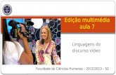 Linguagens do discurso vídeo Edição multimédia aula 7 Faculdade de Ciências Humanas – 2012/2013 – S2.