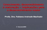 Crescimento, desenvolvimento e maturação – implicações para o desenvolvimento motor Profa. Dra. Fabiana Andrade Machado 1º. Semestre/2008.