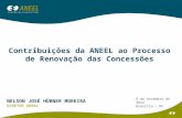 9 de novembro de 2012 Brasília – DF Contribuições da ANEEL ao Processo de Renovação das Concessões NELSON JOSÉ HÜBNER MOREIRA DIRETOR GERAL.