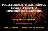 POSICIONAMENTO DAS RÁDIOS LOCAIS FRENTE A CONCORRÊNCIA EXTERNA PESQUISA DE MERCADO AGOSTO/SETEMBRO/2002 COMO & PORQUE – PESQUISAS DE MERCADO.