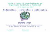 Prof. Gilberto FialhoCEESA - 2006 (Hidráulica)1 CEESA - Curso de Especialização em Engenharia Sanitária e Ambiental 23 de Agosto de 2006 Hidráulica – conceitos.