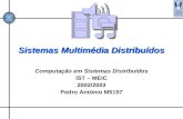 Sistemas Multimédia Distribuídos Computação em Sistemas Distribuídos IST – MEIC 2002/2003 Pedro António M5157.