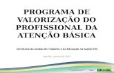 PROGRAMA DE VALORIZAÇÃO DO PROFISSIONAL DA ATENÇÃO BÁSICA Brasília, janeiro de 2013 Secretaria da Gestão do Trabalho e da Educação na Saúde/MS.