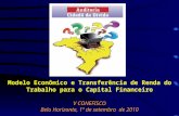 Modelo Econômico e Transferência de Renda do Trabalho para o Capital Financeiro V CONEFISCO Belo Horizonte, 1º de setembro de 2010.