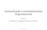 Comunicação e comportamento Organizacional Aula 2 Professor Douglas Pereira da Silva 1Comp Org 2014 DPS.