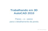 Trabalhando em 3D AutoCAD 2010 Passo – a – passo para o detalhamento da janela Prof.ª Márcia Anaf Wagner.