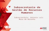 Subsecretaria de Gestão de Recursos Humanos Subsecretário: Antonio Luiz Musa de Noronha.