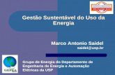1 Gestão Sustentável do Uso da Energia Marco Antonio Saidel saidel@usp.br Grupo de Energia do Departamento de Engenharia de Energia e Automação Elétricas.