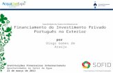 Por Diogo Gomes de Araújo Instituições Financeiras Internacionais Oportunidades no Setor da Água 23 de março de 2013 Especificidades dos Projetos de Infraestruturas.