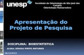 Apresentação do Projeto de Pesquisa Faculdade de Odontologia de São José dos Campos Odontologia Restauradora 06/12/2012.