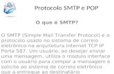 Protocolo SMTP e POP O que é SMTP? O SMTP (Simple Mail Transfer Protocol) e o protocolo usado no sistema de correio eletrônico na arquitetura Internet.
